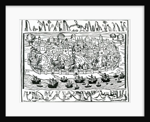 View of Lisbon from 'Libro de Grandezas y cosas Memoralder de Espana' by Pedro Medina, 1548 by Spanish School