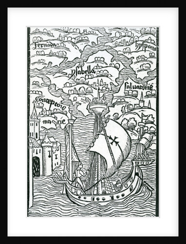 Map describing the islands of Salvador, Espanola, Fernanda, Isabella and Conception, 1493 by Christopher Columbus
