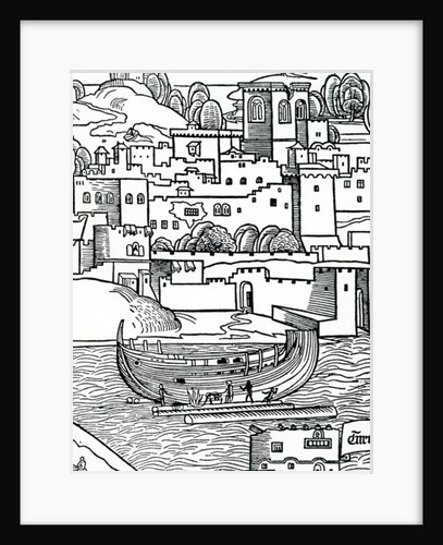 Breaming a ship, 1486 by English School