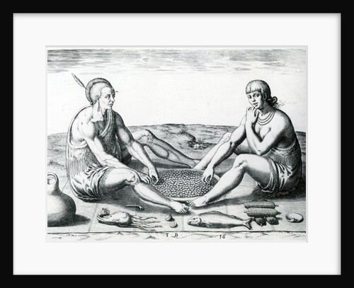 Their sitting at meat, 1590 by John White