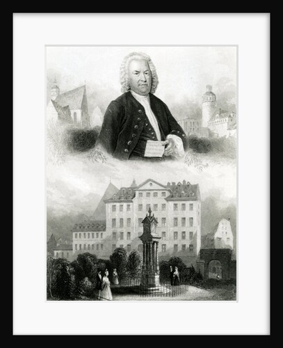Portrait of Johann Sebastian Bach and Monument, 1850 by Albert Henry Payne