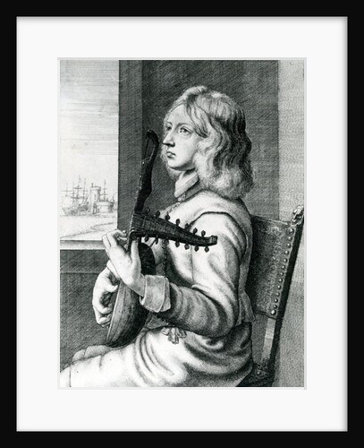 Baroque Lute player by Wenceslaus Hollar
