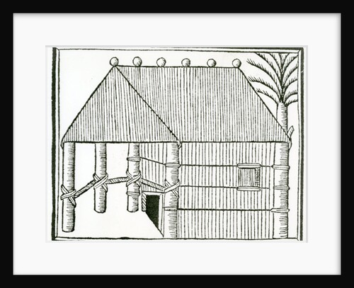 An Indian Habitation from 'la Historia general de las Indias' 1547 by Christopher Columbus