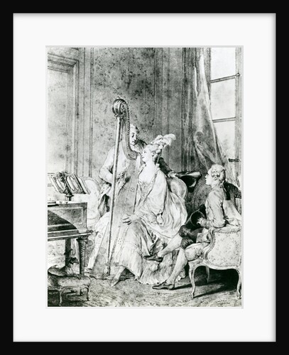 Playing the harp by Anonymous Anonymous