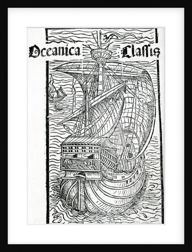 Drawing of the Santa Maria, 1493 by Christopher (after) Columbus