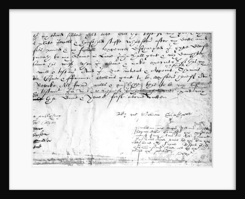 Signature of William Shakespeare, 1616 by English School
