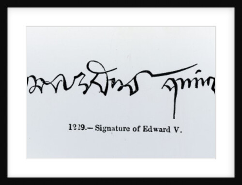 Signature of King Edward V by English School