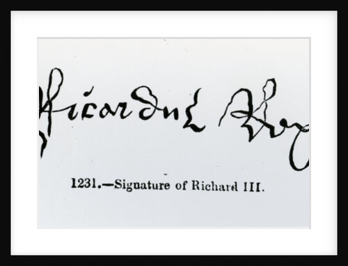 Signature of Richard III by English School