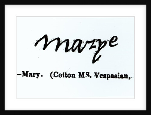 Reproduction of the signature of Mary I by Anonymous