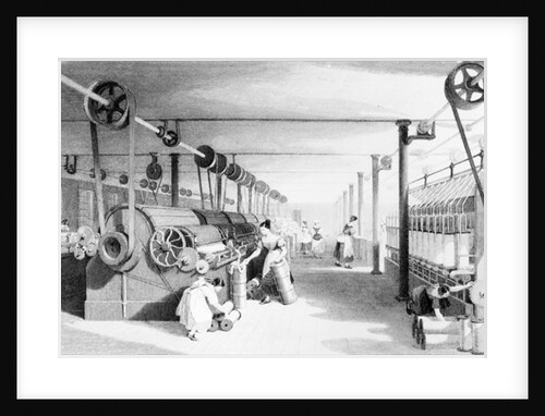 Carding, Drawing and Roving by Thomas Allom (after)