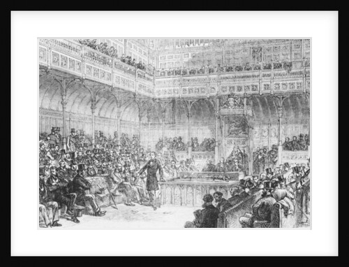 Mr Disraeli Introducing the Reform Bill in 1859 by English School