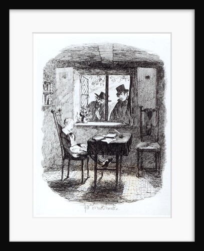 Monks and the Jew Discover Oliver by George Cruikshank
