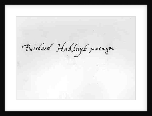 Signature of Richard Hakluyt by Anonymous
