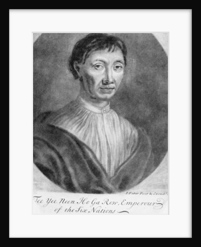 Portrait of Tee Yee Neen Ho Ga Row, Emperor of the Six Nations by English School