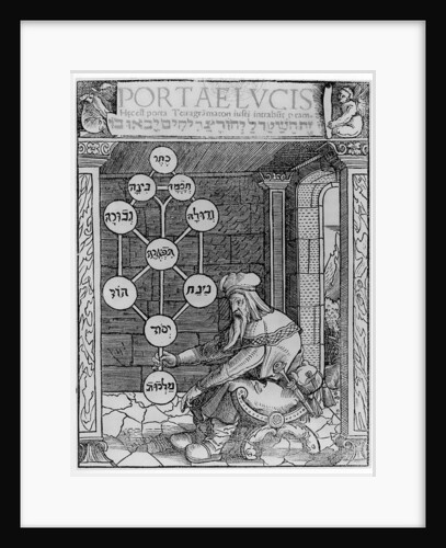 Jewish Cabbalist Holding a Sephirot copy of an illustration from 'Portae Lucis' by Paul Ricius, Augsburg 1516, used in a 'History of Magic'. by German School