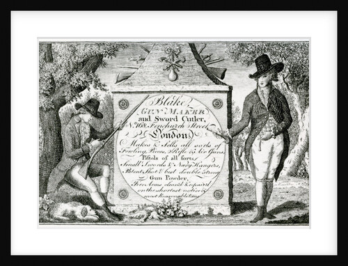 Blake, Gunmaker and Sword Cutler, gun case label by English School