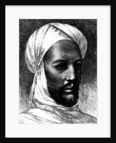 Portrait of Muhammad Ahmad, known as Mahdi, leader of dervishes in war against British in 1884, Colonial wars, Sudan by English School
