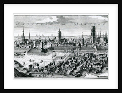 Panoramic view of Danzig, 18th century by German School