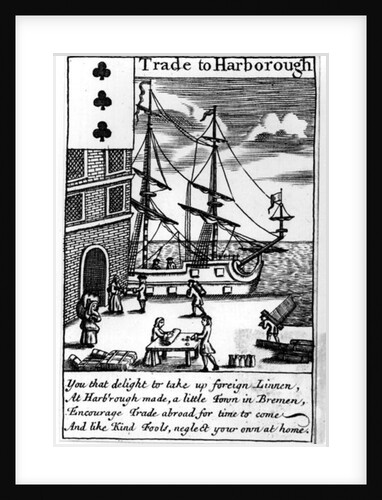 Trade at Harborough, English playing card by English School