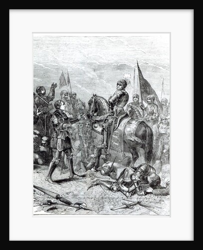 Battle of Bosworth Field: Lord Stanley bringing the Crown of Richard III to Richmond, 22nd August 1485 by English School