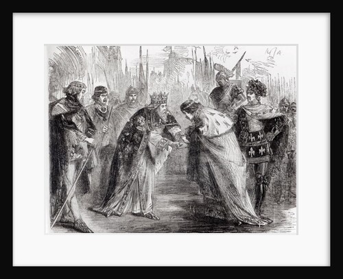 Edward the Black Prince presenting King John II of France to his father, Edward III by English School