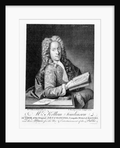 Mr Kellom Tomlinson, author of the original 'Art of Dancing'. engraved by Francois Morellon La Cave, 1754 by Richard van Bleeck
