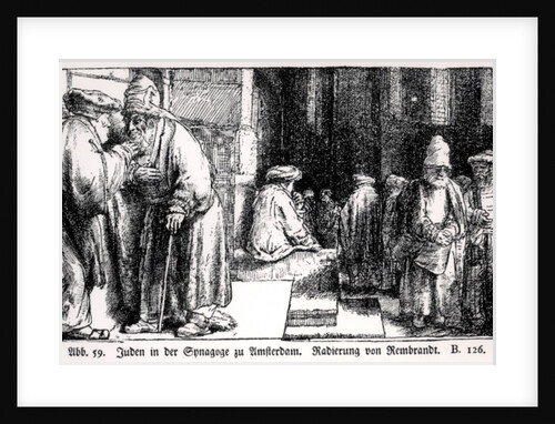 Jews in the Synagogue in Amsterdam by Rembrandt Harmensz. van Rijn