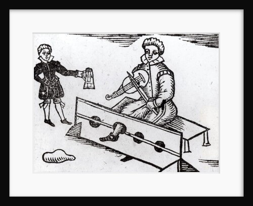 A Purse Snatcher in the Stocks by English School