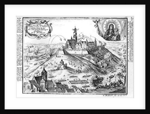 The monastery of Jasna Gora, Czestochowa, under siege by Swedish forces in 1655 by Gabriel Bodenehr