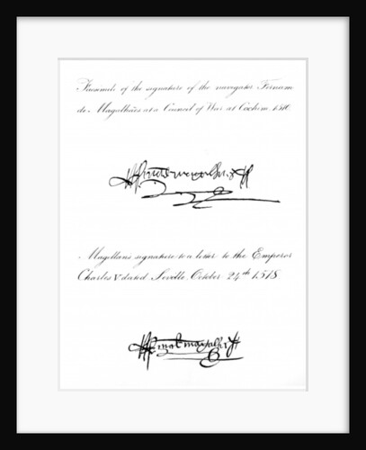 Two Examples of the Signature of Ferdinand Magellan by Anonymous