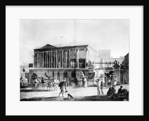 View of a House, Manufactory, and Bazaar, in Calcutta by English School