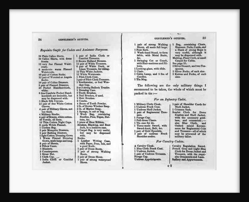 Gentlemen's outfit lists by School English