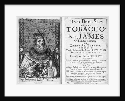Frontispiece to 'Two Broadsides Against Tobacco' by English School