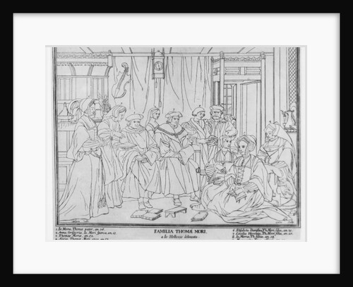The Family of Thomas More, Chancellor of England, engraved by Christian de Mechel 1787 by Hans (after) Holbein the Younger