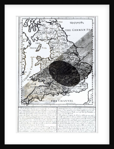 A Map Showing the Passage of the Shadow of the Moon Over England on 22 April 1715 by English School