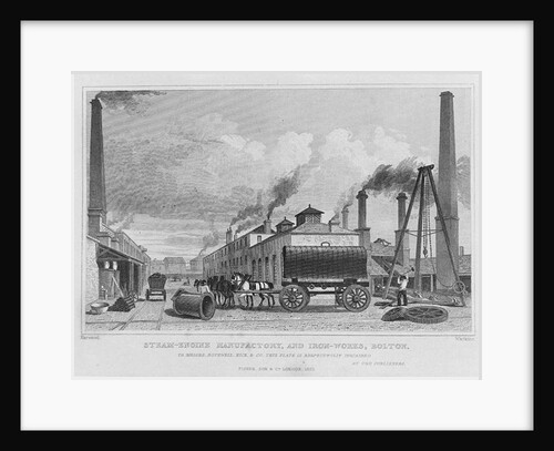 A Steam-Engine Manufactory and Iron Works at Bolton, by Harwood by English School