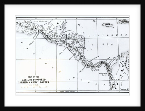 Map of the Various Proposed Isthmian Canal Routes by English School