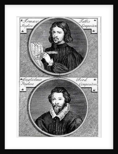 Thomas Tallis and William Byrd engraved by Niccolo Francesco Haym by Gerard Vandergucht