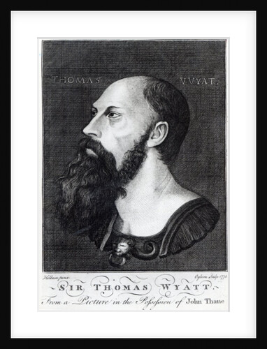 Portrait of Sir Thomas Wyatt the Younger engraved by Ogborn, 1775 by Hans (after) Holbein the Younger