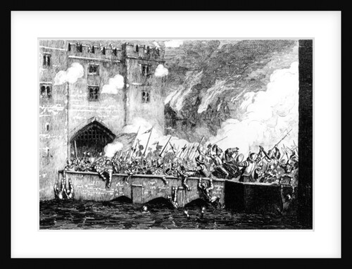 Sir Thomas Wyatt Attacking the Byward Tower by George Cruikshank