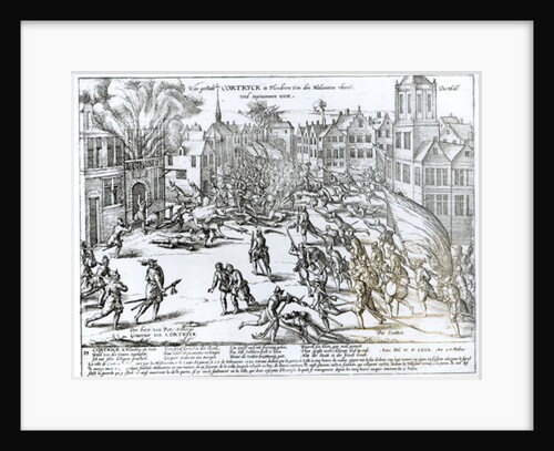 The Battle of Courtrai Between the French and the Flemish, 1580 by German School