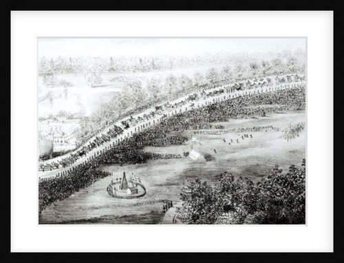 Her Most Gracious Majesty and Escort Leaving the Palace by English School