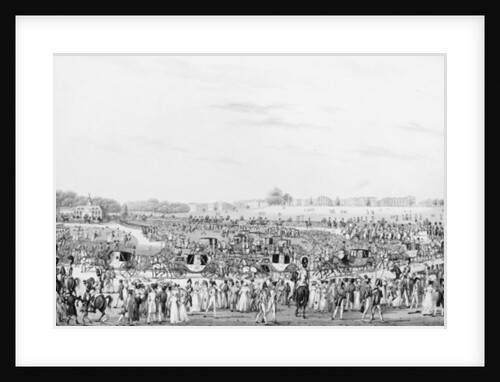 A Correct Representation of the Company Going to and Returning from his Majesty's Drawing Room at Buckingham Palace by English School