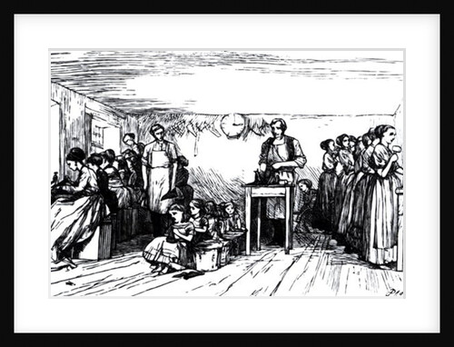 Women and Children Making Shoes by English School