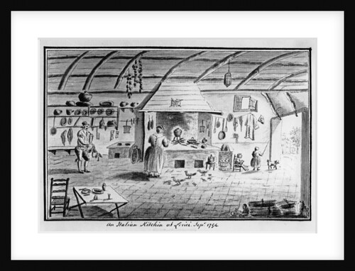 View of an Italian kitchen at Lerici, September 1754 by Italian School