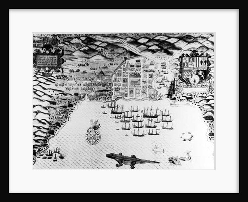 Santiago, Cape Verde, 1589 by Baptista Boazio