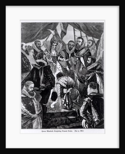 Queen Elizabeth I Knighting Francis Drake in 1581 by English School