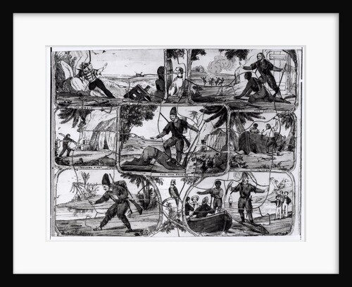 Scenes from 'Robinson Crusoe' by Daniel Defoe by English School