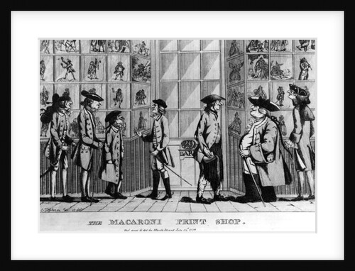 The Macaroni Print Shop, pub. by N. Darley, 1772 by E Jopham