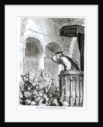 The Affray in the High Church, Edinburgh by Felix Philippoteaux